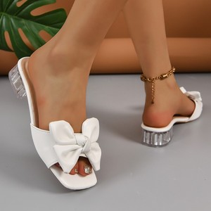 รองเท้าส้นเตี้ยประดับโบว์คริสตัล ดีไซน์หรูหรา สไตล์ลำลอง รุ่นใหม่รับซัมเมอร์ ไซส์ 43 - Product Image 4