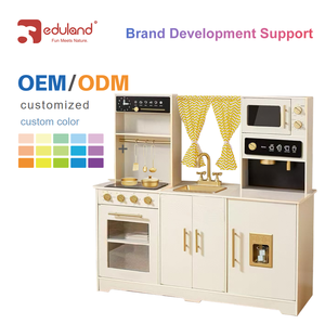 <span class=keywords><strong>Jouet</strong></span> de cuisine en <span class=keywords><strong>bois</strong></span> éducatif populaire multifonctionnel occidental, cuisinière à induction moderne Montessori unisexe EDULAND - Product Image 1