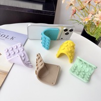Nouveau support de téléphone en silicone souple en forme de cœur, pliable et anti-tremblement, avec ventouse de bureau