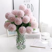 Fleurs artificielles en soie réalistes pour décoration de mariage et d'intérieur : pissenlits, jacinthes, hortensias, chrysanthèmes pompons
