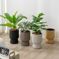 Pot Bunga Besar P409 Nordic Simple Resin Plastik Tebal, Self-Watering, Tahan Lama, Hemat Air, Anti-Semen, Ringan