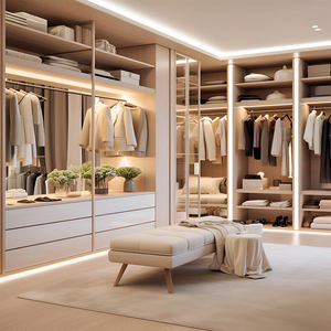 Ensemble de meubles garde-robe à guichet unique du fabricant placard de luxe sur mesure pour chambre à coucher rangement de luxe <span class=keywords><strong>avec</strong></span> portes en verre - Product Image 2