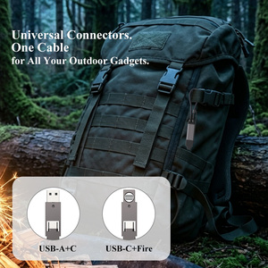 Encendedor Eléctrico Resistente al Viento TKT <span class=keywords><strong>2</strong></span> en 1 con <span class=keywords><strong>Cable</strong></span> USB-C, Encendedor USB Multifuncional para Exteriores, Compacto y Conveniente para Viajar - Product Image 3