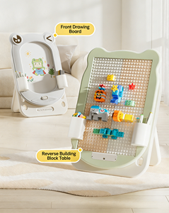 Chevalet pliable pour enfants, <span class=keywords><strong>tableau</strong></span> magnétique et écran LCD, jouet de construction amusant, divertissement sportif pour bébé - Product Image 5