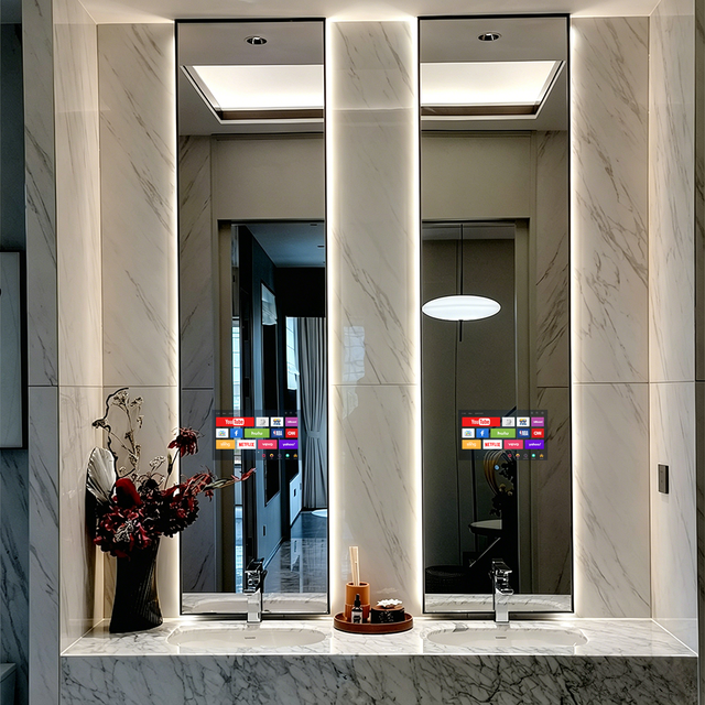 Android Touch Screen Magic Mirror TV Waterproof LED Future Smart Bathroom Mirror