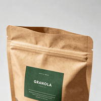 Bolsa de Papel Kraft Marrón Impresa Digitalmente para Granos, Cereales, Alimentos, con Cierre Vertical