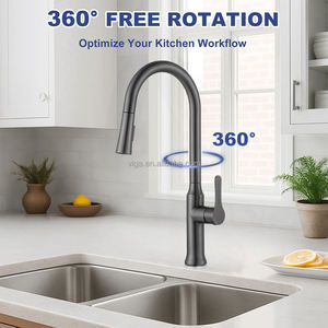 Grifo de Cocina de Lujo Color Gris Metálico, Grifo Mezclador de Acero Inoxidable con Rociador Extraíble para Fregadero de Cocina - Product Image 2