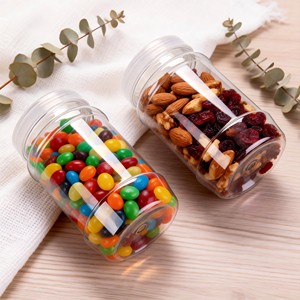Envase de Plástico PET de 500 ml para Alimentos, Tarro de Almacenamiento de Dulces y Galletas, Recipiente de Plástico de Boca Ancha para Alimentos Secos con Tapa - Product Image 4