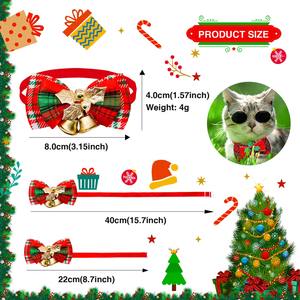 2025 Weihnachts katze Hunde halsband mit Glocke Weihnachts schmuck Schöne verstellbare kleine Hunde halsband Zubehör Weihnachts geschenk - Product Image 3