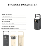 Batería Externa Portátil de Alta Capacidad de 50000 mAh con Carga Rápida 3.0 de 22.5 W para Teléfonos Inteligentes y Tabletas Tipo-C PD