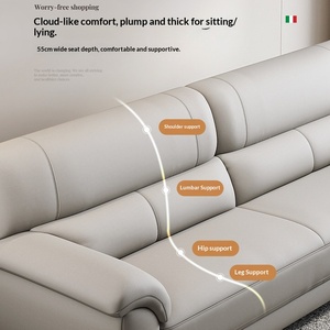 2026 New Nordic Top Grain Leather <b>Sofa</b> 3 Seater Modern Minimalist <b>For</b> Small Apartment - Product Image 4