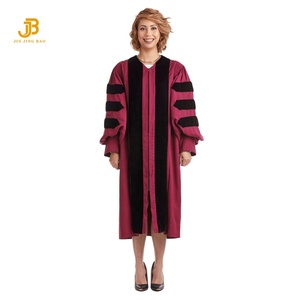 Toga de Graduación Doctoral Personalizada con Logotipo/Toga de <span class=keywords><strong>Doctorado</strong></span>/Túnica de <span class=keywords><strong>Doctorado</strong></span> con Capucha para Adultos - Product Image 6