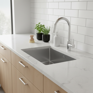 [CALMFORTE] CALMFORTE 860 High Strength Handmade <b>Square</b> Single Bowl Kitchen Sink One Hole Precision Welding Refined Detailing - Product Image 3