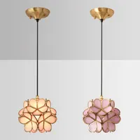 Tiffany lanterna de teto decorativa, luminária suspensa com lanterna de vidro inoxidável para teto