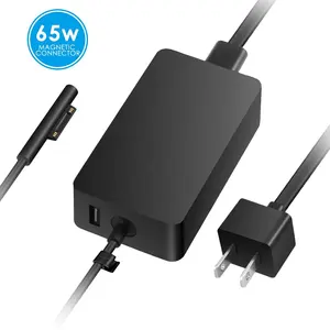 Adaptador de fonte de alimentação, 100v-240v dc 15v 3a 4a, adaptador para superfície book para adaptador microsoft 1706