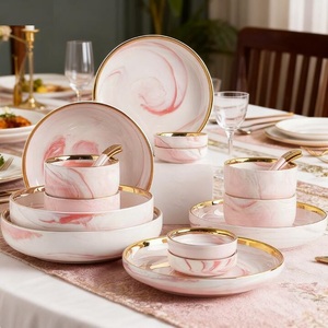 Nordic Creative Exquisite Ceramic Round Flat-bottomed Straight Plate Durable Portable <b>Dinnerware</b> <b>Set</b> - Product Image 5