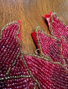 Chemin de table en verre perlé de Noël, vaisselle, assiette de présentation, table à manger, perles de verre, chemin de table perlé pour fête de mariage, décoration de la maison - Product Image 4