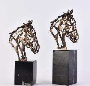 金属製馬飾り動物像金属製馬頭像デスクデコレーション - Product Image 3