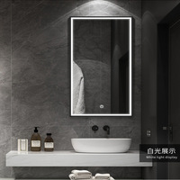 Système Android 2020 Offre Spéciale IP44 Taux Design populaire Salle de bain LED Miroir intelligent TV avec éclairage latéral Max Business White Cross