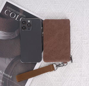 Borsellino Portatile in Tela Personalizzabile con Logo, Mini Portamonete con Cerniera da Donna, Porta Chiavi e Carte da Uomo, Piccolo Portafoglio Regalo con Cinturino da Polso - Product Image 4