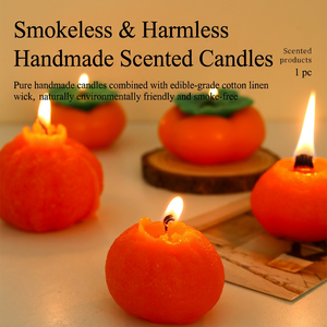 Bougie parfumée créative aux fruits porte-bonheur, disponible en dropshipping, bougie artisanale parfumée à l'orange pour les fêtes du Nouvel An - Product Image 2