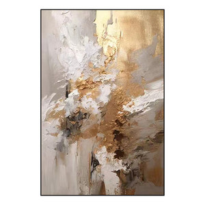 Grande Peinture Murale Acrylique sur Toile, Nature Morte Dorée Faite à la Main, Décoration Vibrante, Cadeau de Pendaison de Crémaillère, <span class=keywords><strong>Art</strong></span> Mural - Product Image 6