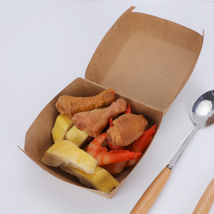 Caja de papel desechable para llevar patatas fritas, embalaje de alimentos, alitas de pollo personalizadas, cajas para hamburguesas, contenedor de caja de comida rápida para llevar - Product Image 4