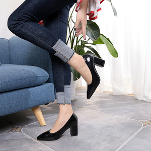 Scarpe da donna con tacco alto formale formale da donna con punta a punta in tinta unita con chiusura a punta in tinta unita per la primavera autunno - Product Image 6