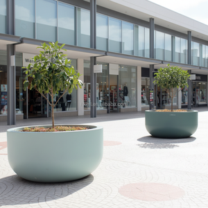 Macetero Redondo Grande para Exteriores, Recubierto de PE, de GRC, Duradero, Decorativo, para Hogares, Hoteles y Jardines - Product Image 3