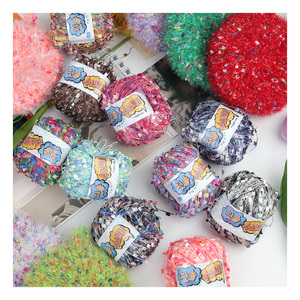 [Misoknit] ด้ายสำหรับแปรงสีฟัน, เส้นด้ายถักด้วยมือ100% สัมผัสเรียบเส้นด้ายโพลีเอสเตอร์/ 40กรัม/60ม./หนา1มม./10สี - Product Image 2