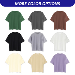 Dropshipping Tallas grandes para hombre Streetwear 100% algodón peso pesado 200-300gsm Boxy Fit Mock Neck T Shirt - Product Image 3