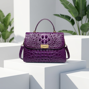 Borse a Mano in Vera <span class=keywords><strong>Pelle</strong></span> con Stampa Coccodrillo <span class=keywords><strong>per</strong></span> Donne, Piccole Borse a Tracolla con Manico Superiore, Stile Moda - Product Image 2
