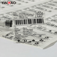 Rouleau de papier thermique PET transparent personnalisé, papier thermique auto-adhésif durable pour les étiquettes de point de vente, les étiquettes de distributeur automatique, les étiquettes de rayonnage et les codes-barres logistiques