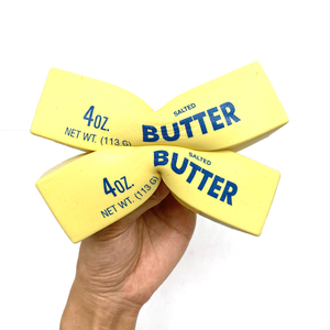 Giocattolo Morbido a Lenta Risalita in PU a Forma di Burro di <span class=keywords><strong>Medie</strong></span> Dimensioni, Giocattoli Mochi Quadrati a Forma di Blocco di Burro, Stampa Latte Giallo, Alimenti Simulati - Product Image 4