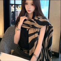 Écharpe longue respirante à imprimé camouflage de luxe léger pour femme, nouvelle collection automne, style européen et américain rétro, châle haut de gamme polyvalent
