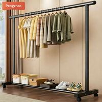 Perchero Metálico de Pie para Trajes, Perchero de 2 Niveles de Gran Capacidad, Doble Uso para Secado y Almacenamiento