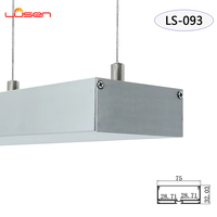 Profilé LED LS-093 en aluminium anodisé pour éclairage de bande LED, coloris argent, blanc, noir, pour plafond en plâtre