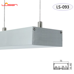 LS-093 özelleştirilmiş alüminyum ekstrüzyon LED şerit aydınlatma gümüş beyaz siyah alçı tavan kanalı anodize kesme delme - Product Image 3