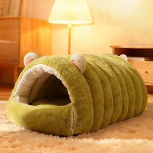 Winterliches Katzen- und Hundebett, Haustierhaus, Weiches Nest-Zelt, Warme Haustierhöhle, Halbgeschlossenes Welpen- und Katzenbett - Product Image 3