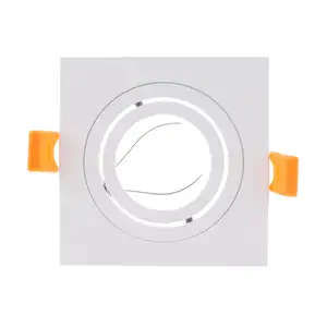 2020 Square White Adjustable Housing Ceiling Light GU10 MR16 Aluminium LED COB Downtlight Frames Holder