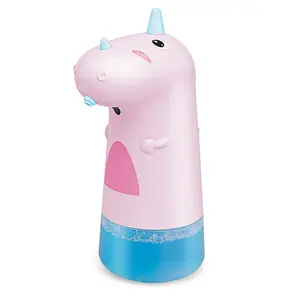 Dispensador automático inteligente de botellas de unicornio de dibujos animados con Sensor infrarrojo para jabón líquido, dispensador de jabón táctil con alimentación USB para niños