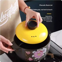 Casseroles en céramique Série Fée des Fleurs Prêtes pour le gaz et l'induction Couvercle en céramique sécuritaire Nutrition saine Pot à soupe