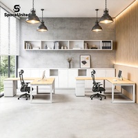 Ensemble bureau et chaise de direction SpaceUnited avec pieds modernes, mobilier de bureau pour poste de travail