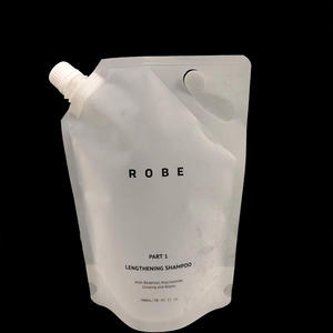 Bolsa de plástico transparente mate de 900 ml, resellable, portátil, con asa y boquilla, para detergente líquido y otros líquidos. - Product Image 1