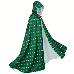 2026 Irlande <span class=keywords><strong>Saint</strong></span> <span class=keywords><strong>Patrick</strong></span>'s Day Shamrock Echo Character Polyester <span class=keywords><strong>Costume</strong></span> Party Wear Carnival Cloak Cape - Product Image 4