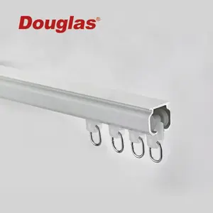 Douglas Aluminium Wandgemonteerde Raamaccessoires Wielen Milieuvriendelijk Wit Aluminium Metalen Gordijnroeden En Rails