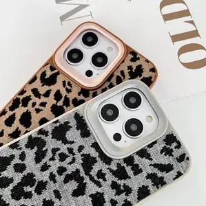 Fashion Leopard Print Fabric Design Mobile Phone Case For IPhone 15 14 13 12 Case