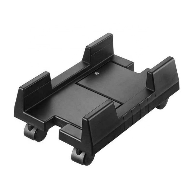 Adjustable CPU Mobile Cart Holder Plastic Rolling Stand with Locking Caster Wheels Single Tier Modern Desktop & Drawer Organizer