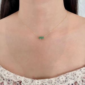 Collar de Oro Puro de 18k con Turmalina Natural de Estilo Minimalista Xinfly - Product Image 4