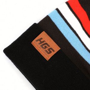 Gorros de Invierno Personalizados con Logotipo de Etiqueta de Cuero BSCI para Hombre, Gorro de Punto Acrílico de Alta Calidad, Gorro Jacquard Holgado - Product Image 4
